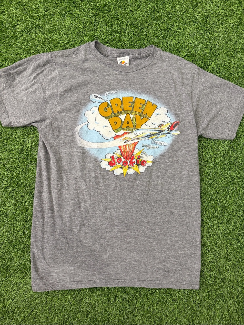 Green Day Dookie Graphic T-Shirt Grey Size Medium